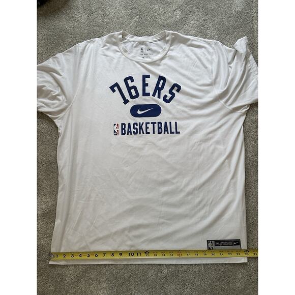 Philadelphia 76ers Nike NBA Authentics Dri-Fit Short Sleeve Shirt Men's XXL - Picture 9 of 9